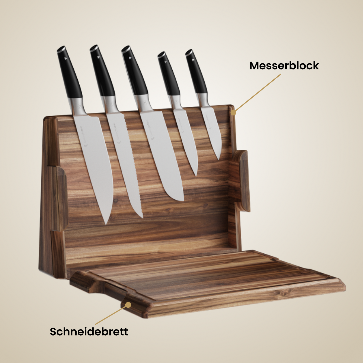 DuoBlock™ 2-in-1 Messerblock & Schneidebrett